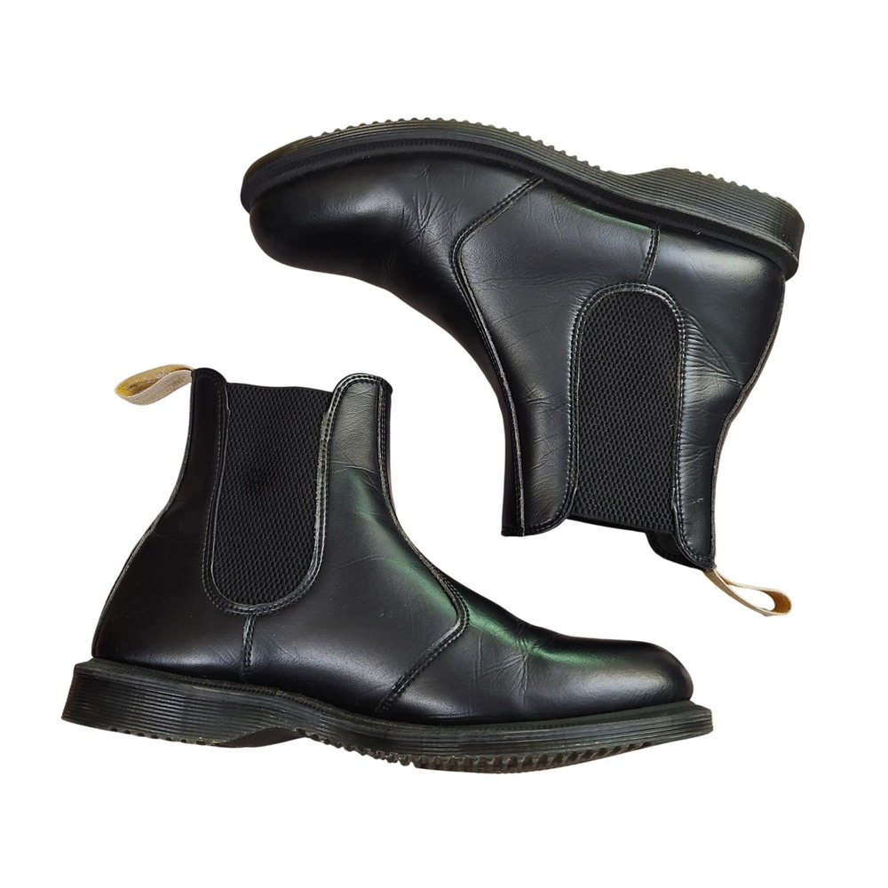 Dr. Martens Vegan Flora Chelsea Boots Black Womens 9 US‎ 41 EU Sustainable Punk